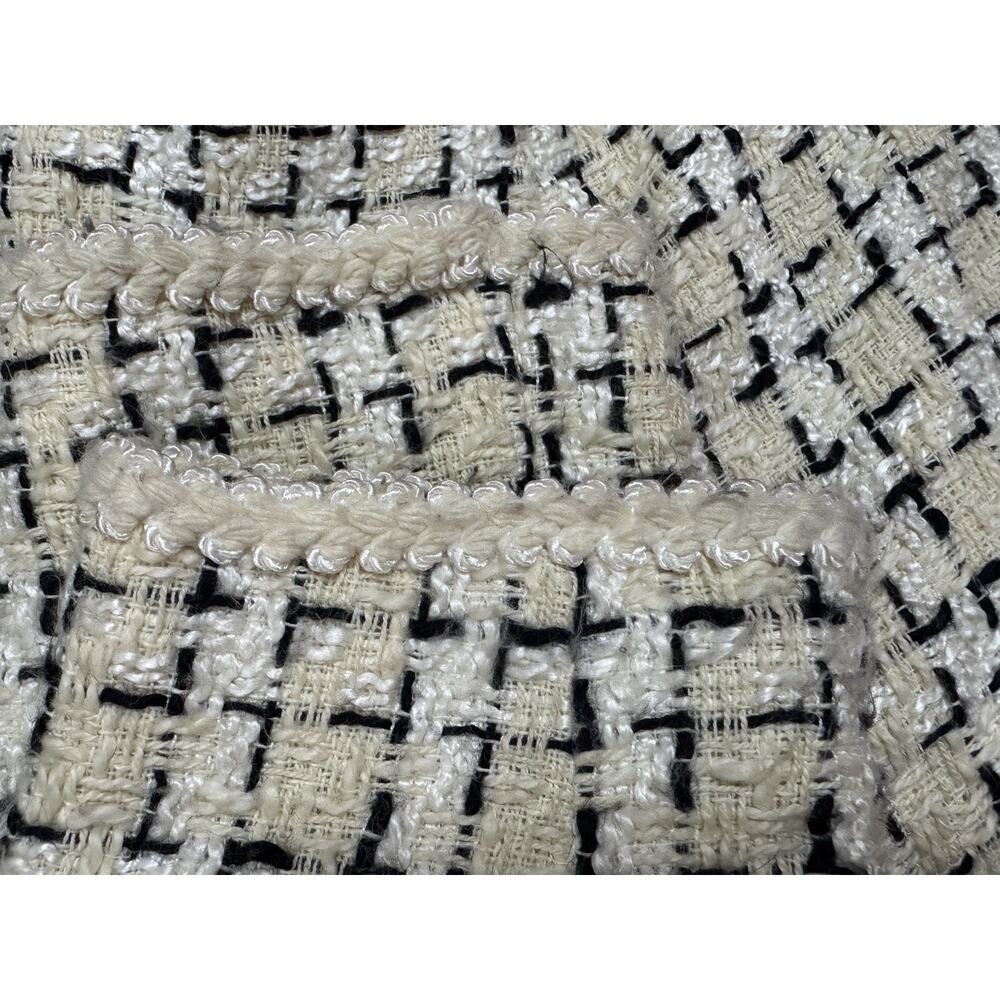INC International Concepts Tweed Skirt Suit Set Ivory Black Size 2 Petite - Picture 10 of 11